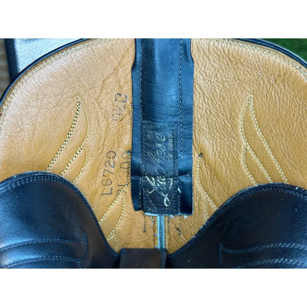 Lucchese L6720 Mens 9.5B Narrow Black Leather Western Cowboy Boots Vintage